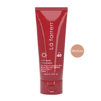 کرم ضد آفتاب رنگی SPF40 پوست چرب لافارر ضد لک 40 میلی لیتر رنگ متوسط