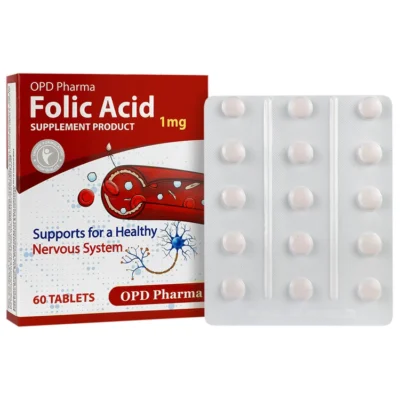 فولیک اسید 1 میلی گرم 60 عدد او پی دی فارما