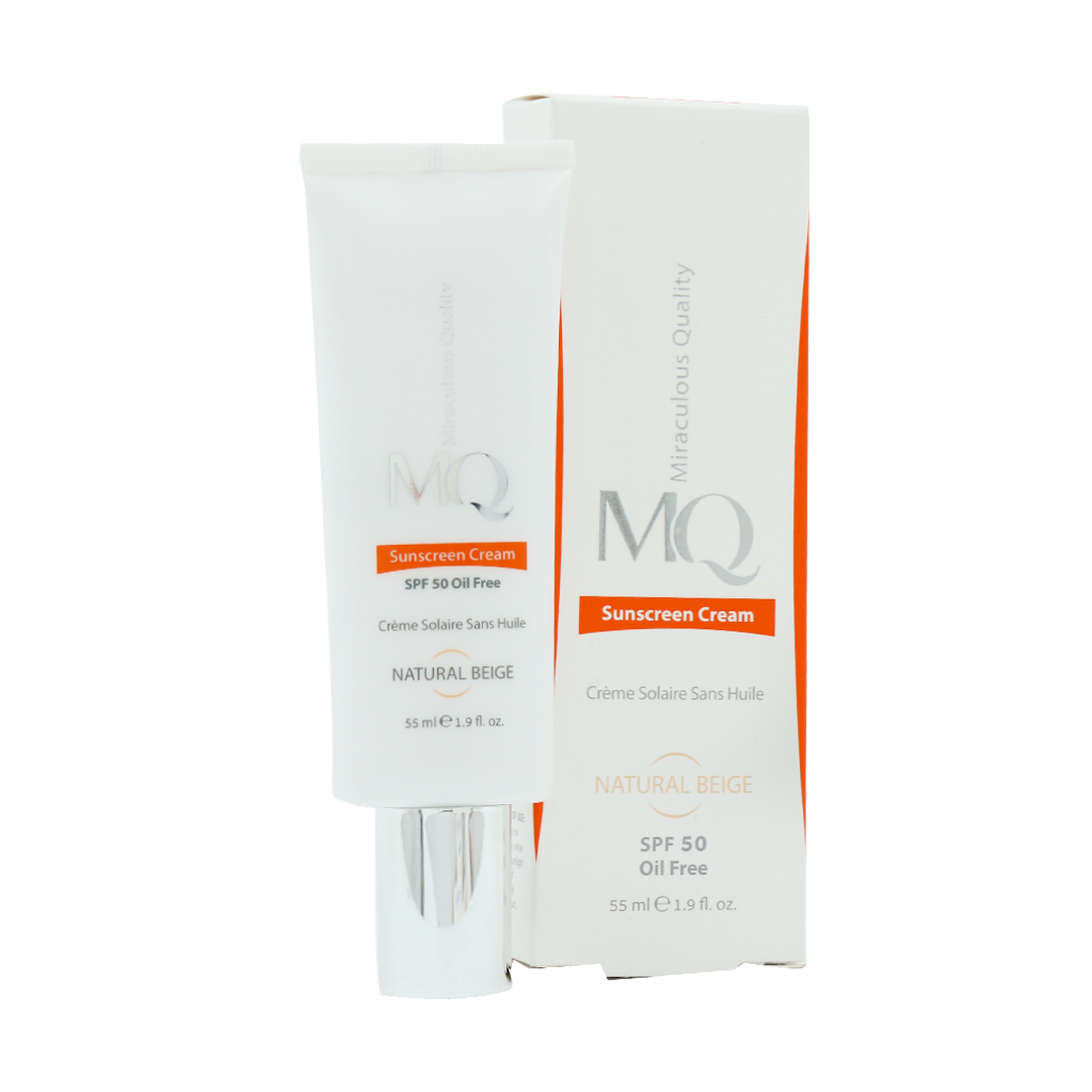 فاقد چربی بژ طبیعی کرم ضد آفتاب فاقد چربی SPF50 ام کیو 55 میلی لیتر بژ طبیعی - Image 1